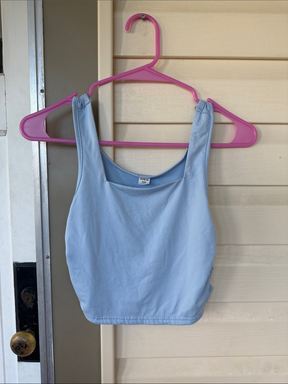 SHEIN Light Blue Square Neck Crop Tank